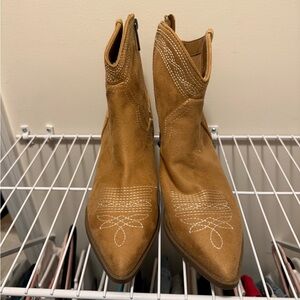 Tan Western Ankle Boots
